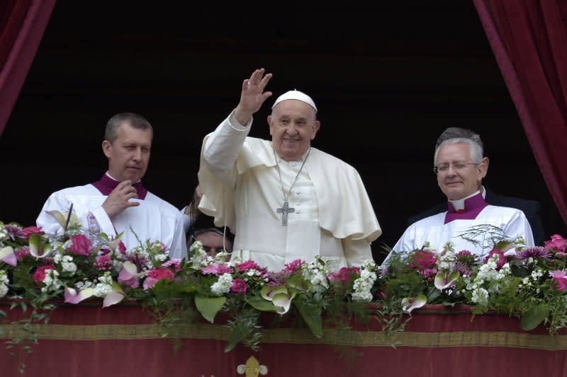 Pope Francis (C) will attend the upcoming G7 conference in Italy, a session dedicated to artificial intelligence, where he is expected to speak about the importance of ethics in the burgeoning world of AI. File Photo by Stefano Spaziani/UPI