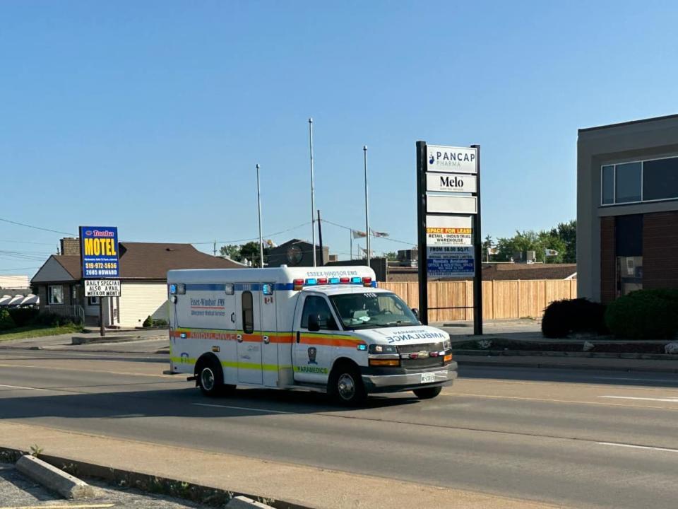 An Essex Windsor EMS ambulance pictured in a May 30, 2023 file photo.  (Dale Molnar/CBC - image credit)