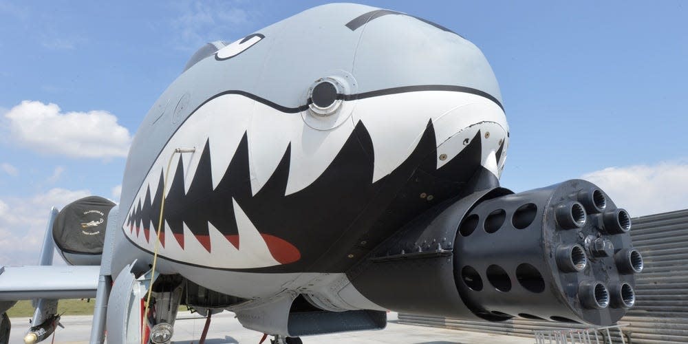 An A-10 Thunderbolt II sits on the ramp at Bagram Air Field, Afghanistan, April 20, 2014.