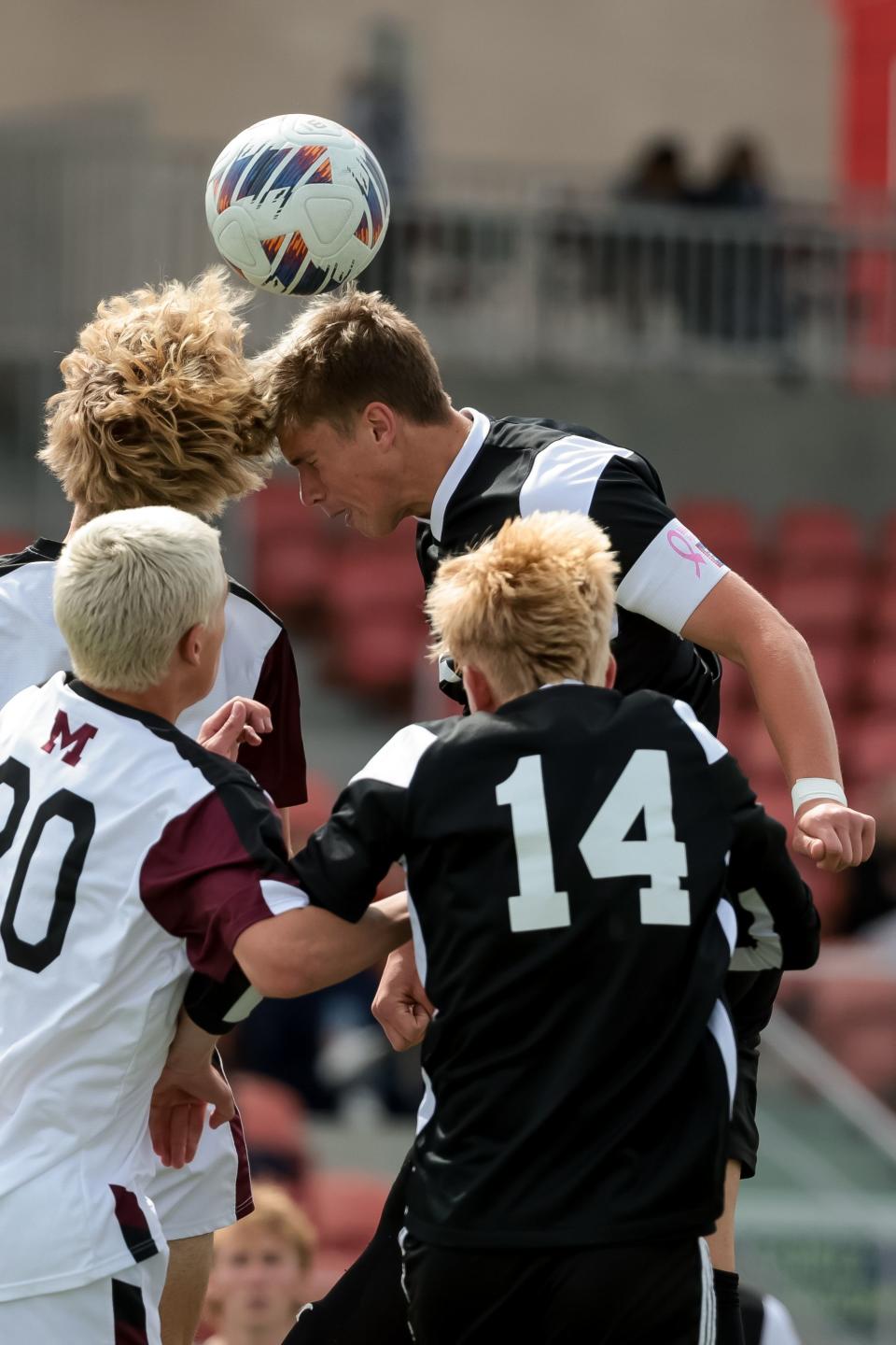 Morgan and Ogden compete in a 3A boys soccer state semifinal at Zions Bank Stadium in Herriman on Wednesday, May 10, 2023. | Spenser Heaps, Deseret News