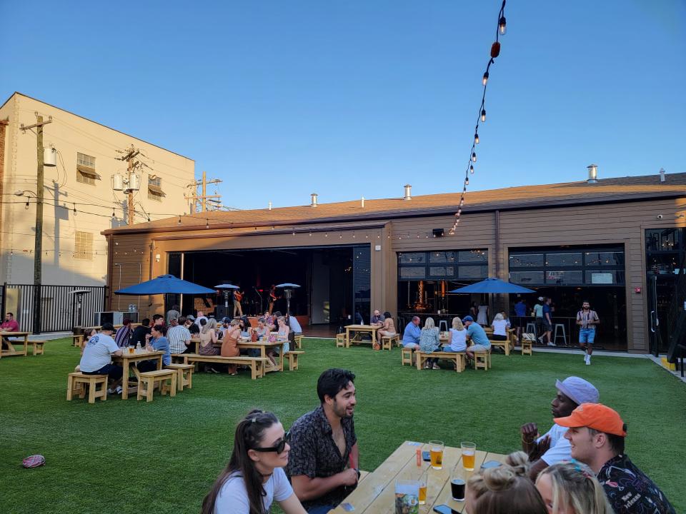 The outdoor area at OTR StillHouse has lots of room for seating and events.