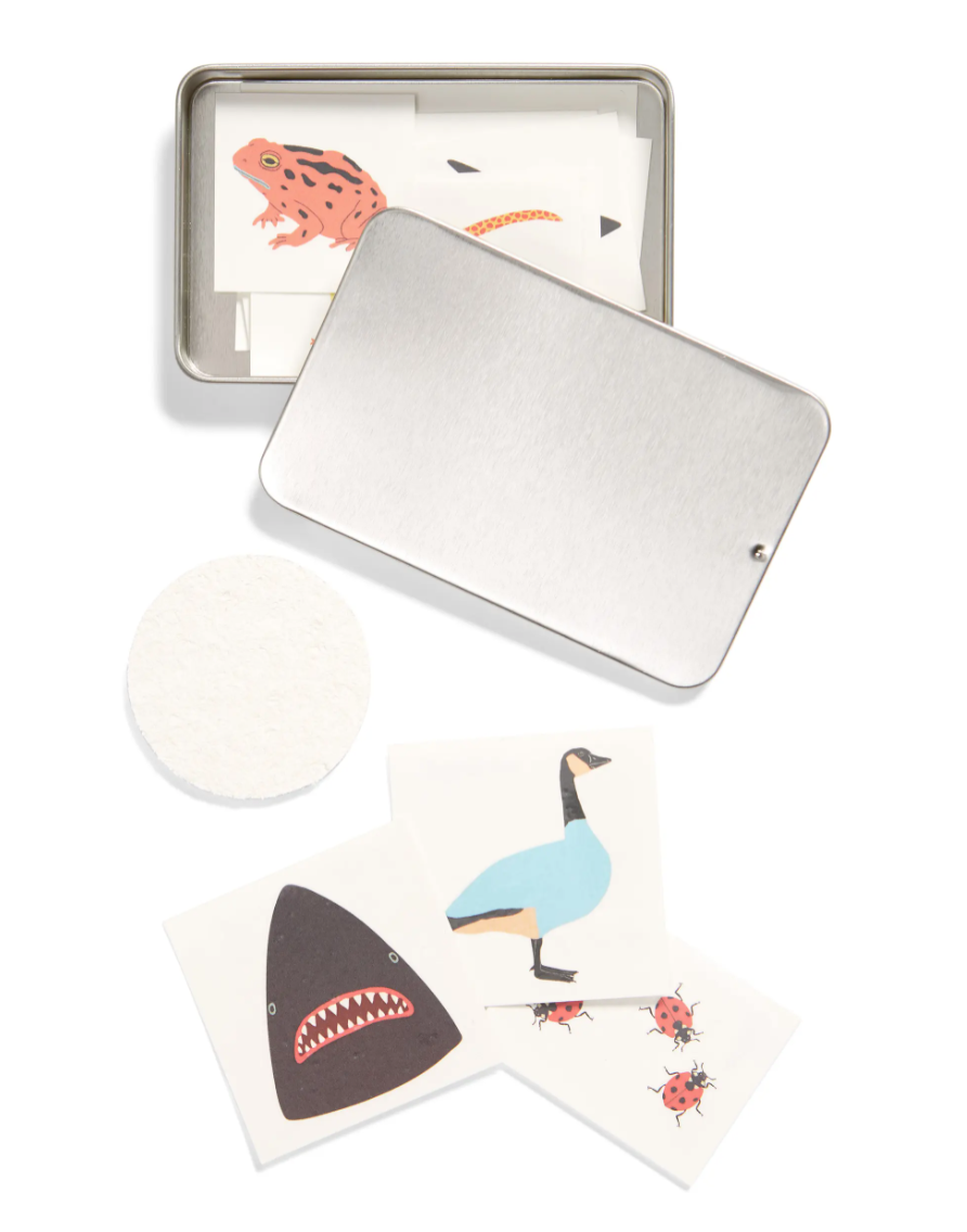 Tiny Animal Tin Temporary Tattoo Set