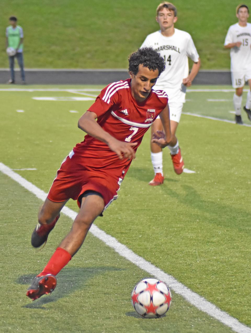 Coldwater senior co-captain Nabil Saied, shown here during the 2022 season, returns to help lead the Cardinals in 2023