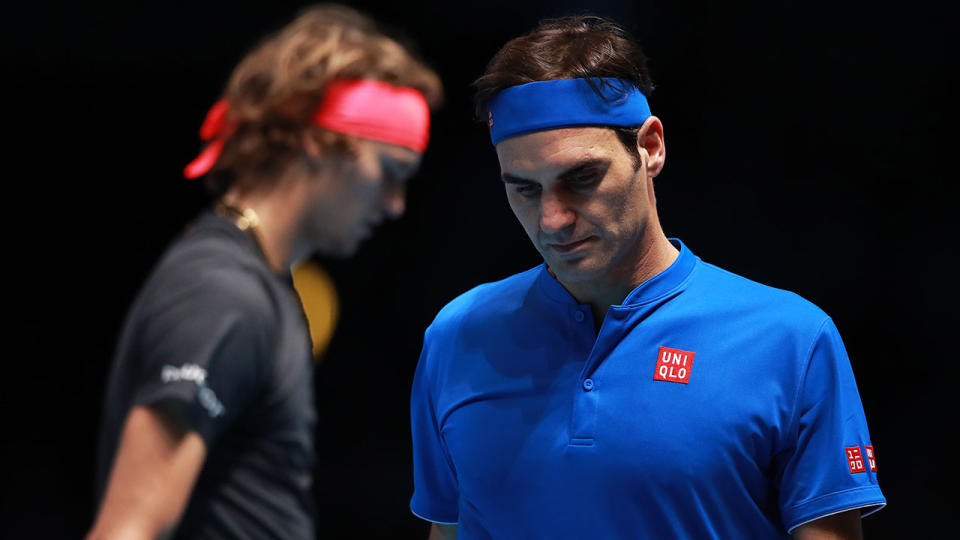 Roger Federer was forced to leap to Alexander Zverev’s defence. Pic: Getty