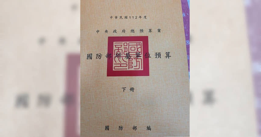 112年度國防預算書今天送達立法院。（圖／翻攝國防預算書）