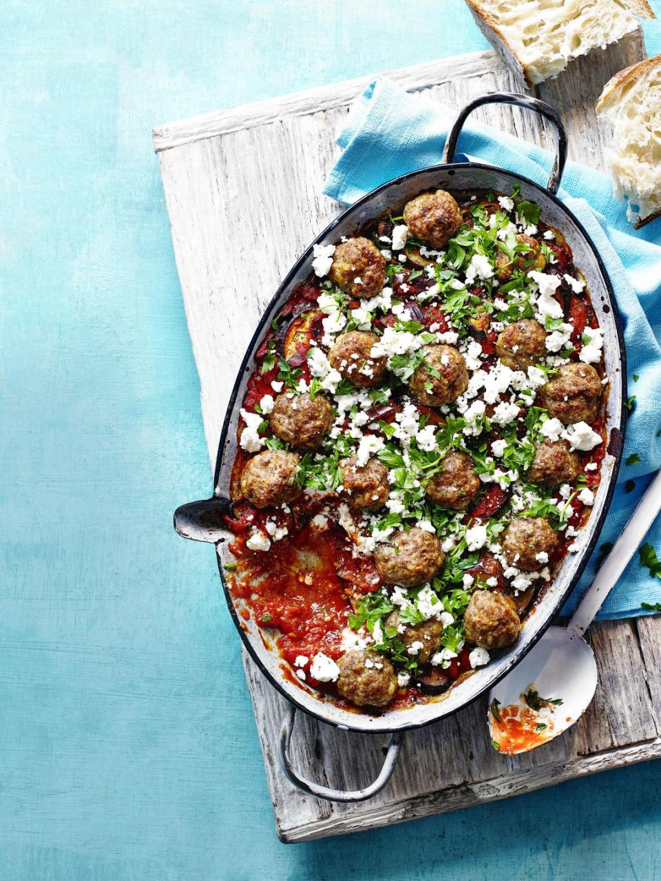 Greek Lamb Meatball Bake - best traybake recipes 2022