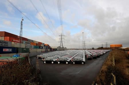 File Photo: Honda cars are parked in rows at docks, in Southampton, southern England January 22, 2009. REUTERS/Kieran Doherty