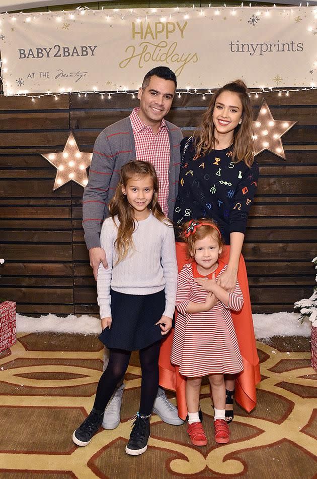 With husband Cash and their daughters. Source: Getty