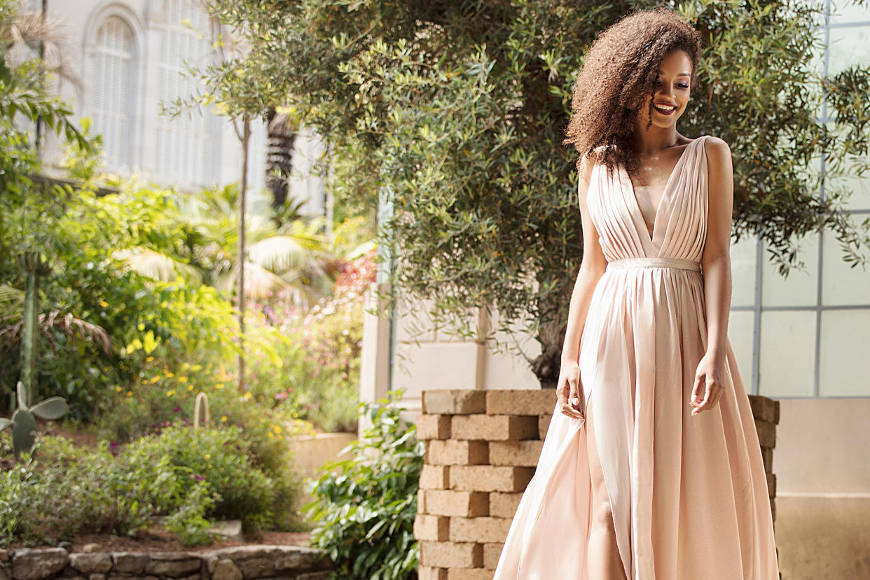 Woman-Wearing-Maxi-Dress-Stock-Photo