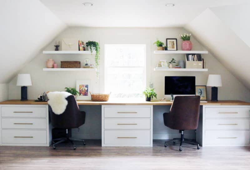 2 built-in IKEA desks