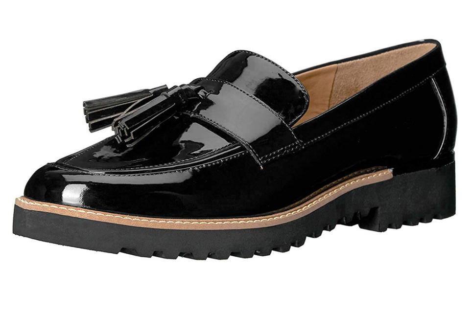 loafers, tassel, black, franco sarto