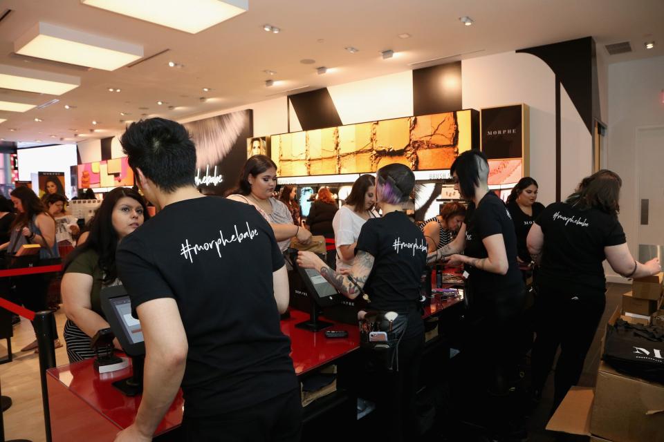 People shop at a Morphe store in Las Vegas, Nevada, on June 16, 2018.