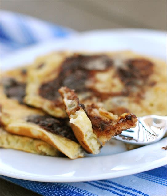 Zebra Striped Nutella Pancakes