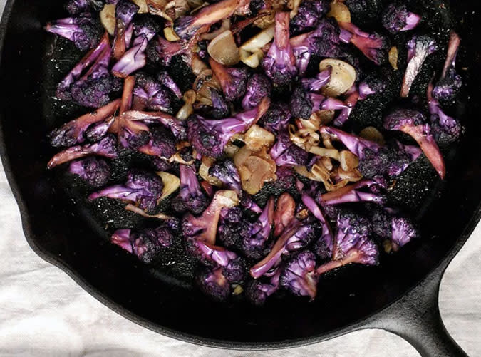 Purple Cauliflower with Garlic and Saffron