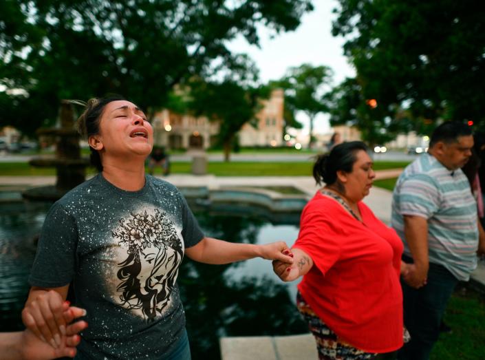 A prayer vigil for the victims of a mass shooting at Robb Elementary School in Uvalde, Texas.