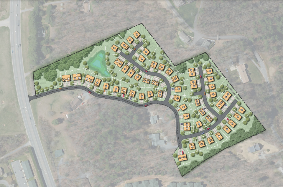 A rendering of the Pentland Hills development proposed by Mountain Housing Opportunities.