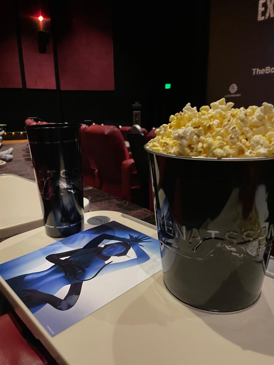 AMC Theatres sold popcorn and drinks in custom containers for Beyoncé's concert film "Reinaissance."