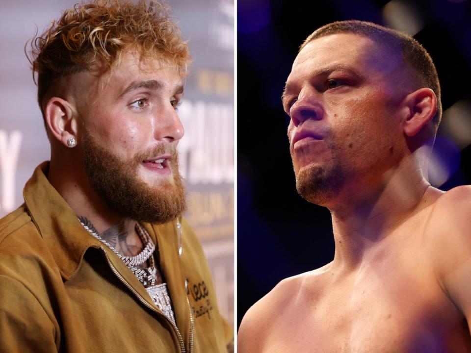 Jake Paul (left) and Nate Diaz will box one another in August (Getty Images)