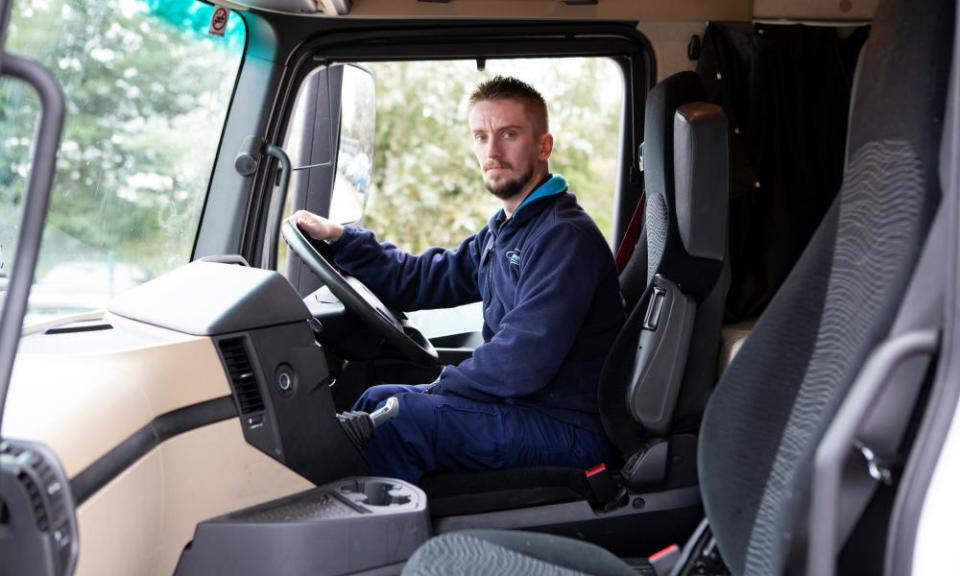 Stuart Macintyre, an HGV apprentice driver at Sainsbury’s Distribution Centre in Sherburn in Elmet, North Yorkshire.