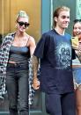 <p>Hailey was pictured accompanying her beau to a hair salon in New York City.</p>