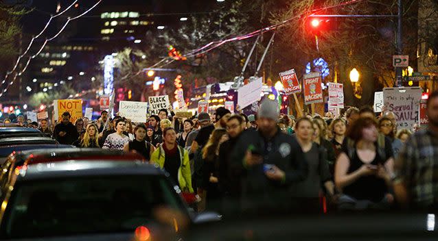 Protestors in Boston. Source: AAP