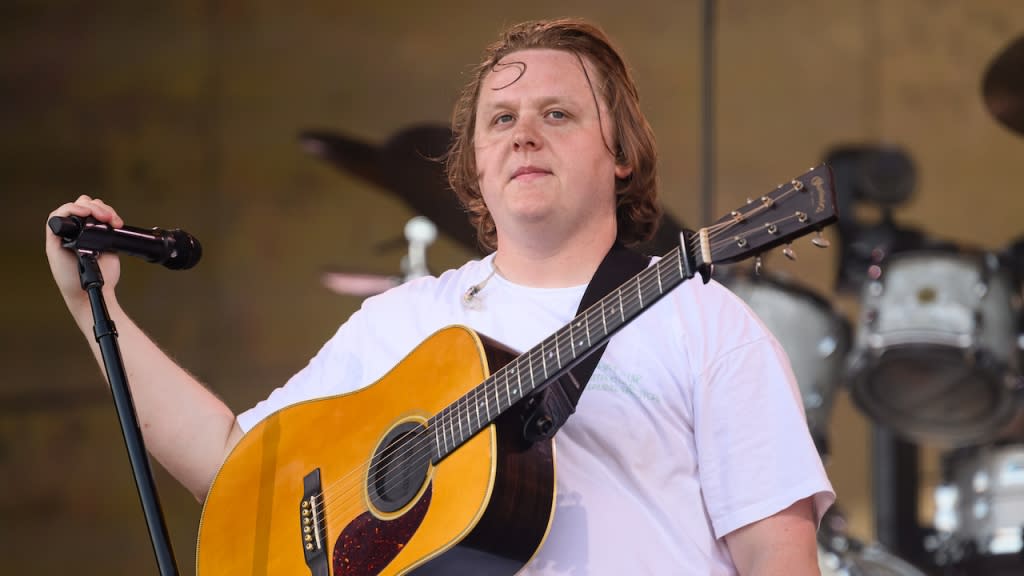 Lewis Capaldi performing at Glastonbury 2023