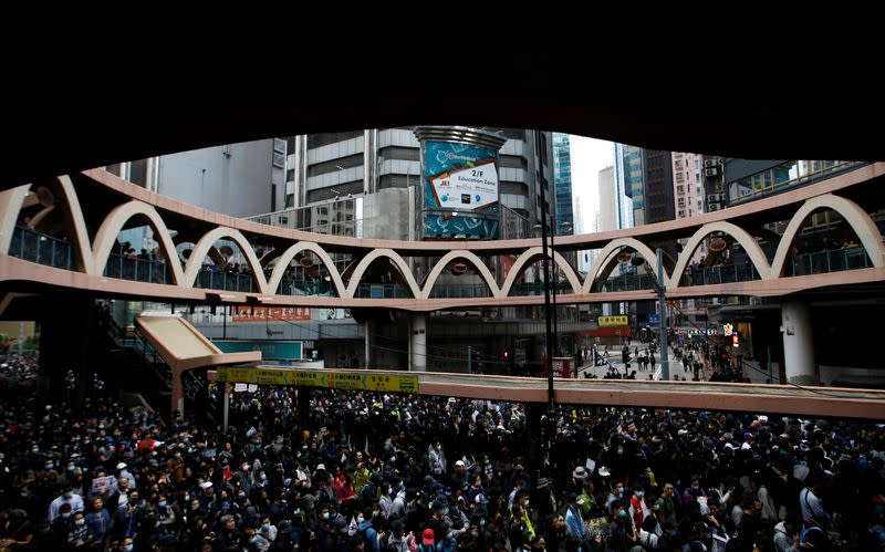 Anti-government New Year's Day demonstration in Hong Kong