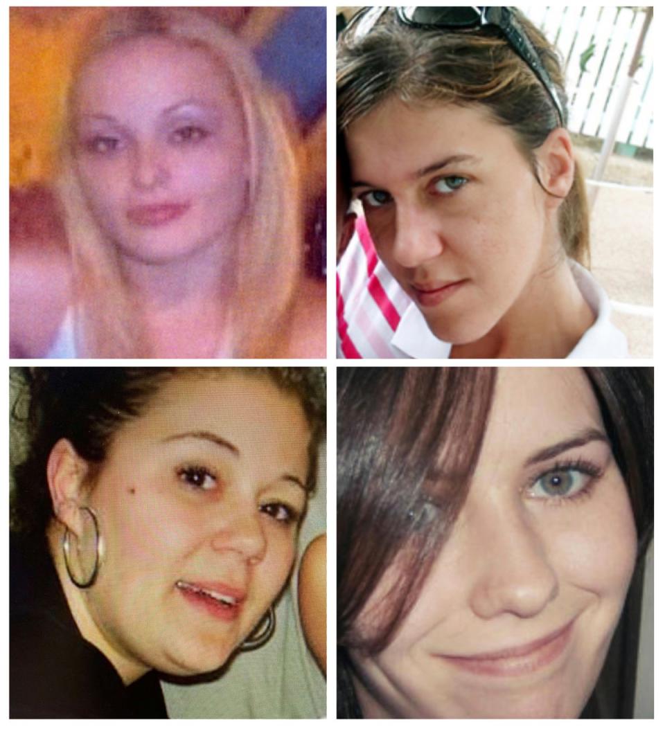 This combination of undated image provided by the Suffolk County Police Department, shows Melissa Barthelemy, top left, Amber Costello, top right, Megan Waterman, bottom left, and Maureen Brainard-Barnes (bottom right) (AP)