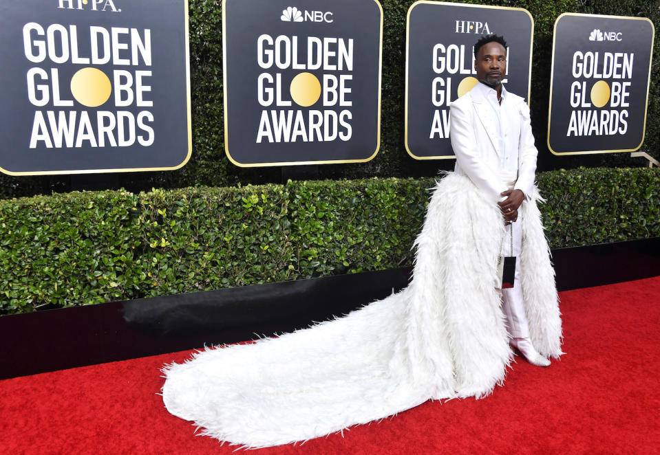 Billy Porter's Golden Globes 2020 entrance is sure to go down in the fashion history books [Photo: Getty]