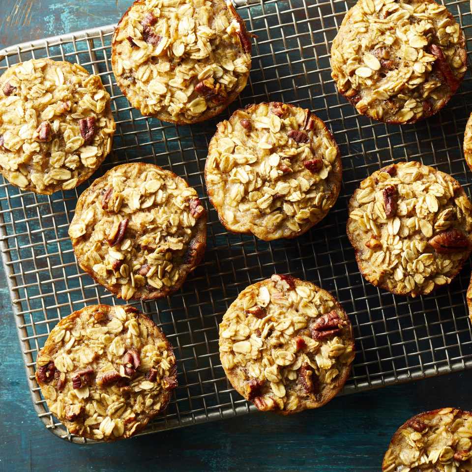 <p>Muffins meet oatmeal in these moist and tasty grab-and-go oatmeal cups. <a href="https://www.eatingwell.com/recipe/274166/baked-banana-nut-oatmeal-cups/" rel="nofollow noopener" target="_blank" data-ylk="slk:View Recipe;elm:context_link;itc:0;sec:content-canvas" class="link ">View Recipe</a></p>