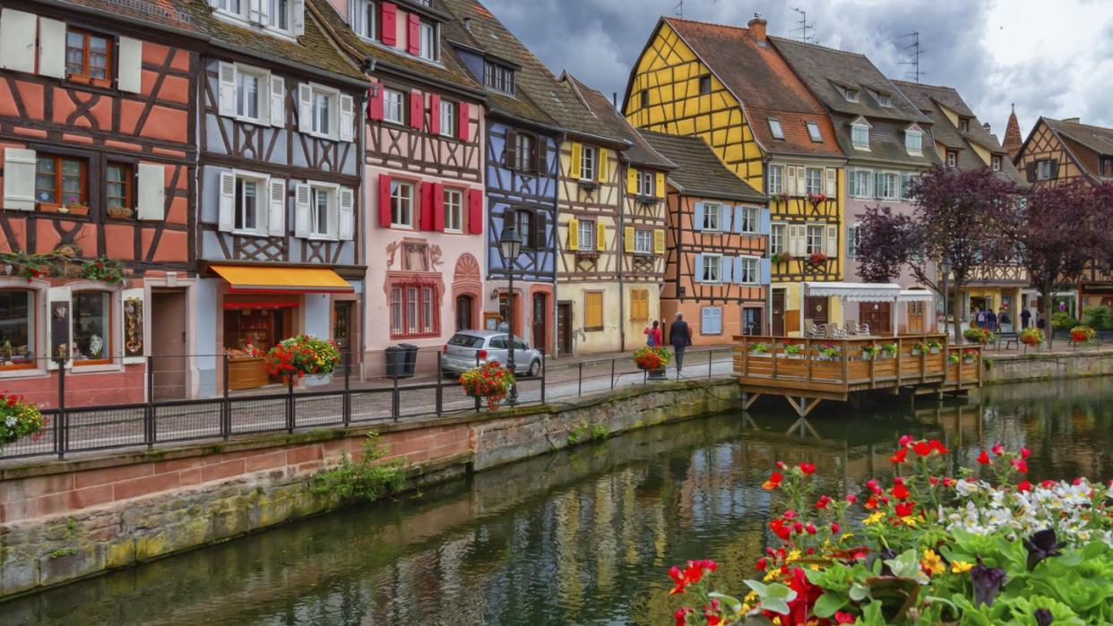 colmar city, houses and canal, france