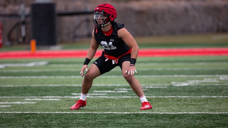 Utah linebacker Karene Reid during spring practice.