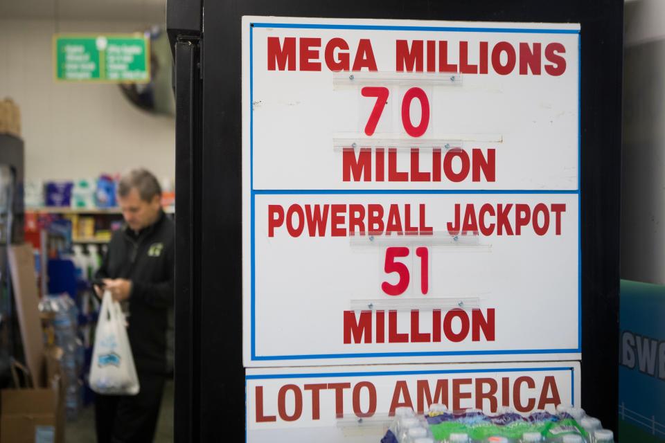 Lottery signage at at Jack's Country Maid Deli Friday, May 6, 2022, in Wilmington.