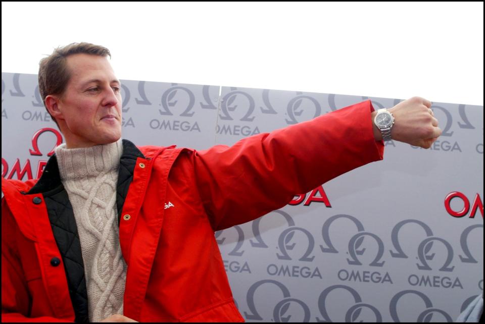 SWITZERLAND - JANUARY 11:  Bobsleigh world championship in Saint Moritz, Switzerland on January 11, 2002 - Michael Schumacher.  (Photo by Pool BENAINOUS/MORVAN/Gamma-Rapho via Getty Images)