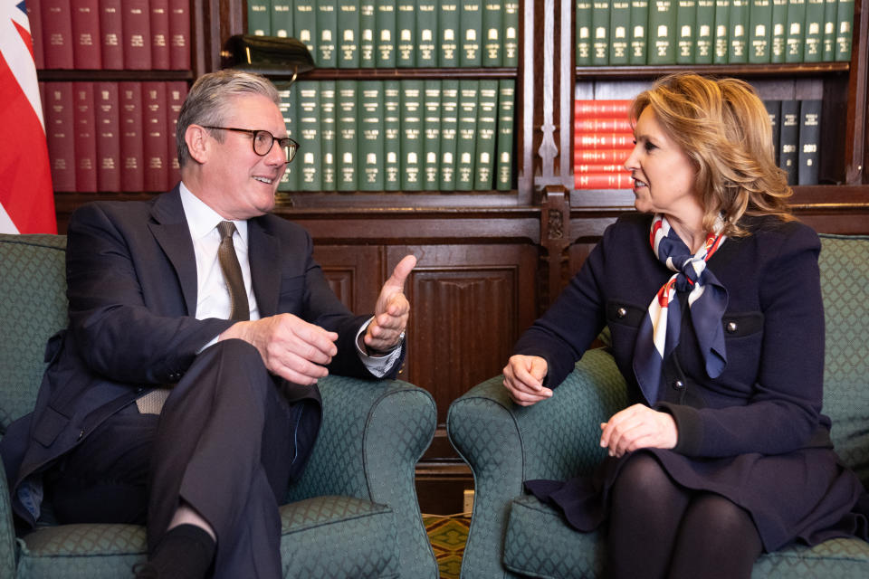 Labour leader Sir Keir Starmer with former Conservative MP Natalie Elphicke in his parliamentary office in the House of Commons, London, after it was announced she has defected to Labour, hitting out at the 