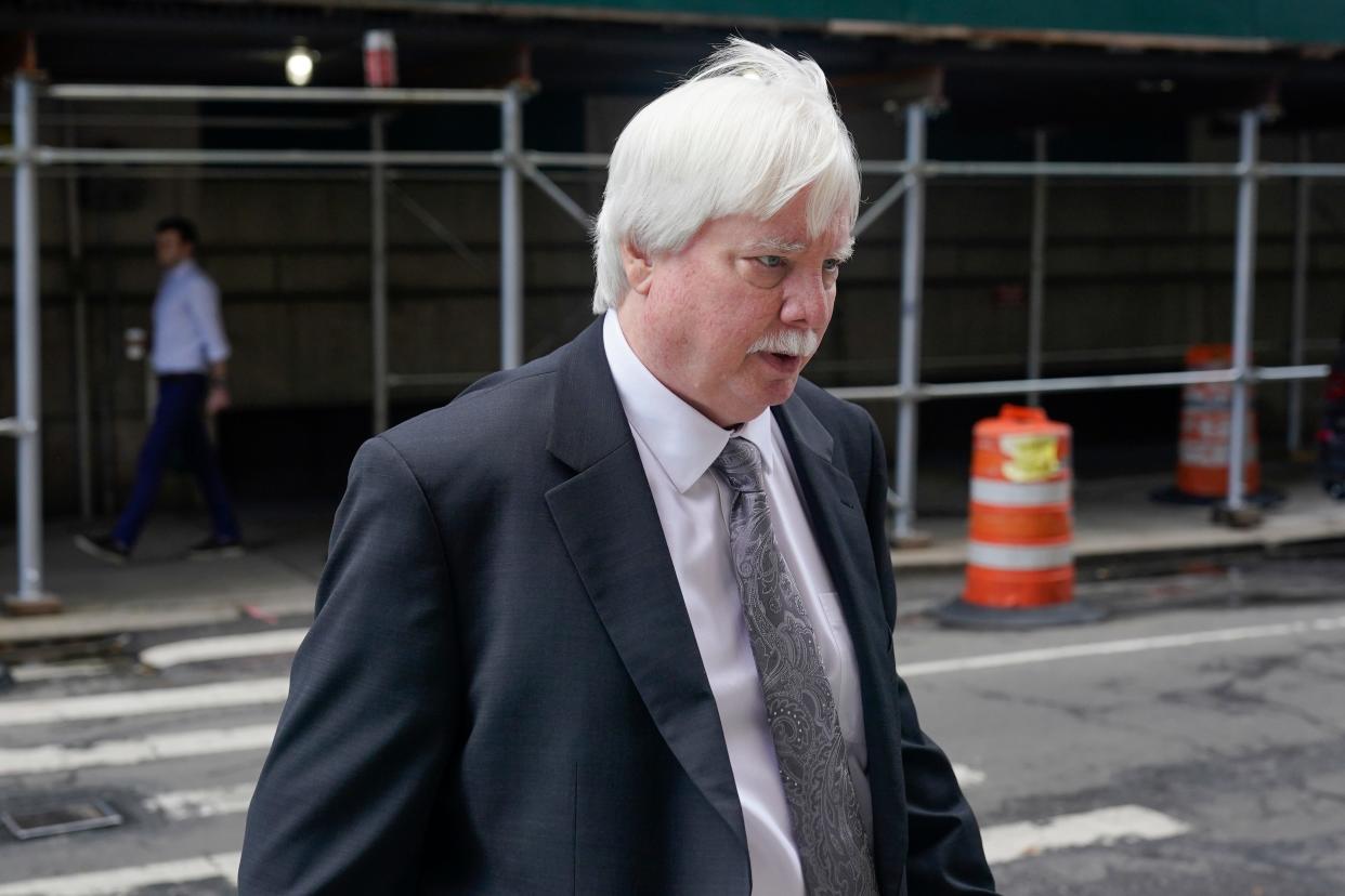 Trump Organization senior vice president and controller Jeffrey McConney returns to the courthouse after a break in the company's trial, Tuesday, Nov. 1, 2022, in New York.