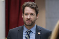 FILE - In this Jan. 4, 2019, file photo, Rep. Joe Cunningham, D-S.C., walks to a closed Democratic Caucus meeting on Capitol Hill in Washington. The U.S. Chamber of Commerce has decided to endorse 23 freshmen House Democrats in this fall’s elections. The move represents a gesture of bipartisanship by the nation's largest business organization, which has long leaned strongly toward Republicans. (AP Photo/Carolyn Kaster, File)