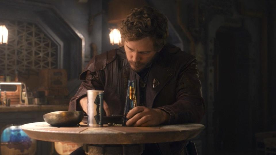 Sad Peter Quill eats alone in The Guardians of the Galaxy Holiday Special