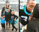 Wife of Panthers fullback Mike.