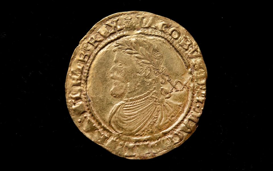 A James I gold laurel coin