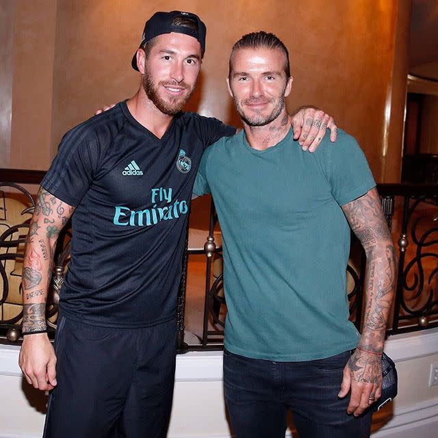 Sergio Ramos no quiso dejar pasar la fecha para felicitar a David Beckham. <a href="https://www.instagram.com/davidbeckham/?hl=en" rel="nofollow noopener" target="_blank" data-ylk="slk:Fotos: David Beckham/Instagram;elm:context_link;itc:0;sec:content-canvas" class="link ">Fotos: David Beckham/Instagram</a>