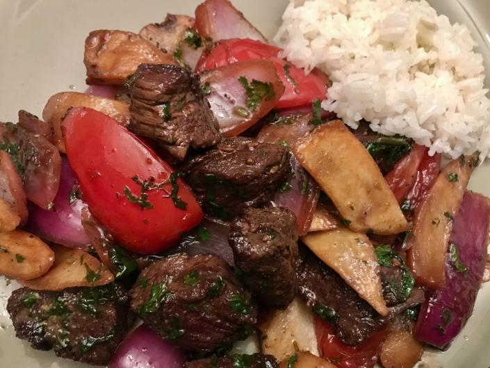 The classic Peruvian dish lomo saltado, like this version from C-viche restaurant in Bay View, essentially is a Chinese stir-fry.