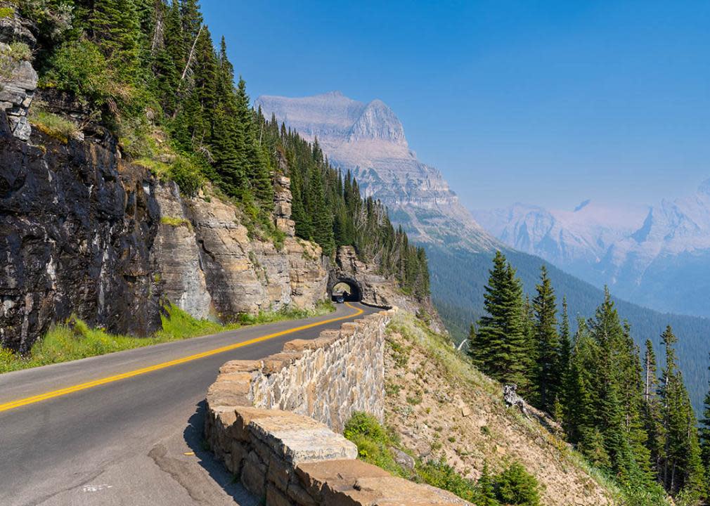 view of going-to-the-sun road from a pullout