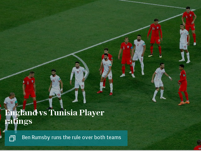 England vs Tunisia Player ratings