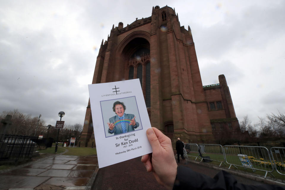 Sir Ken Dodd is laid to rest in Liverpool. (PA)