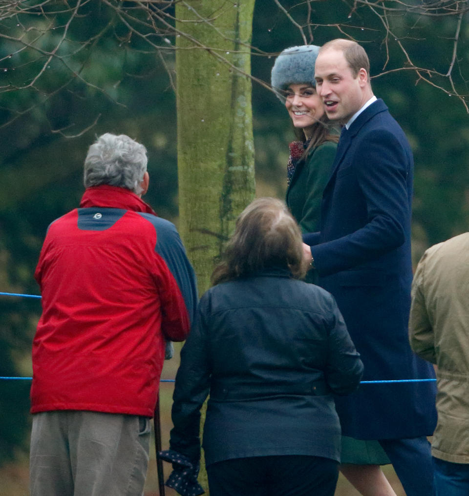 <p>Kate recycled her designer coat to attend church but updated it with new accessories – a $170 scarf and a $530 alpaca fur hat. </p>