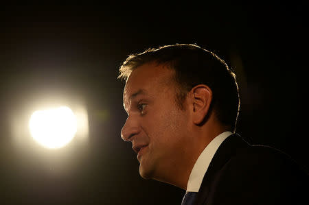 FILE PHOTO: Ireland's Minister for Social Protection Leo Varadkar launches his campaign bid for Fine Gael party leader in Dublin, Ireland May 20, 2017. REUTERS/Clodagh Kilcoyne/File Photo