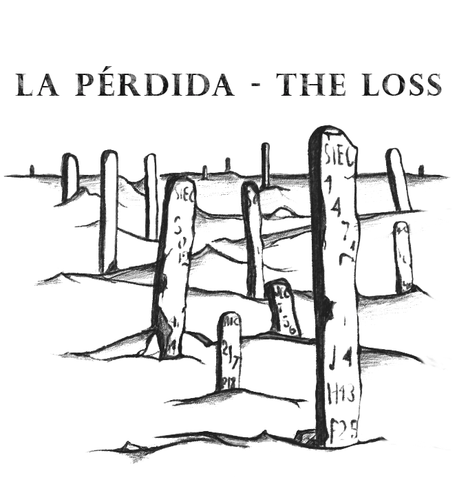 Illustration of graves in a Mexican cemetery for unclaimed and unidentified people.