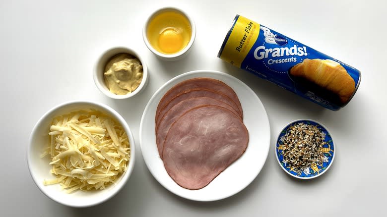 ingredients for ham and cheese bear claws