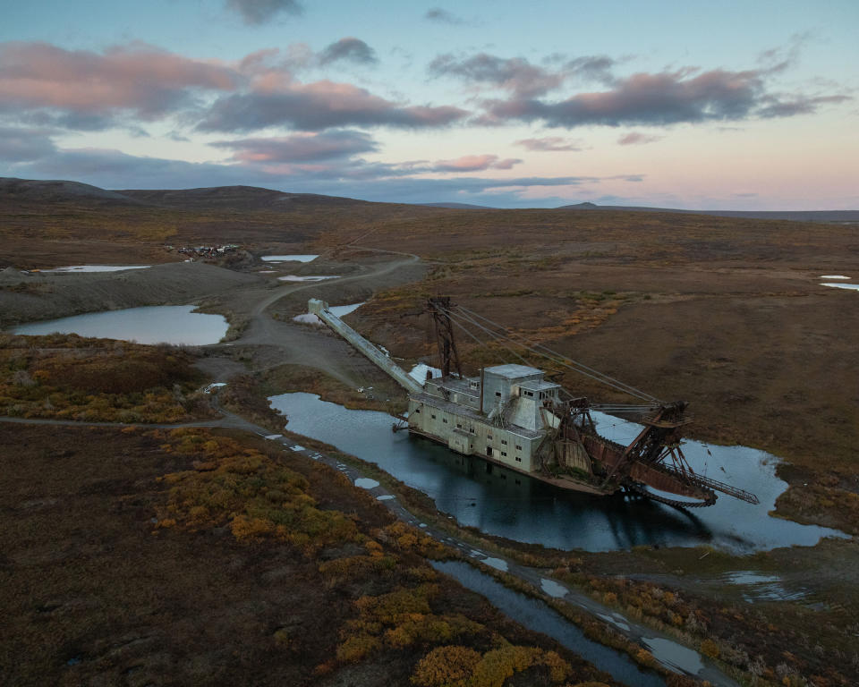 An abandoned gold dredger sits in the tundra behind Nome, Alaska. The present-day city of Nome was established as a result of the gold rush that brought thousands of prospectors in the early 1900s.<span class="copyright">Acacia Johnson for TIME</span>